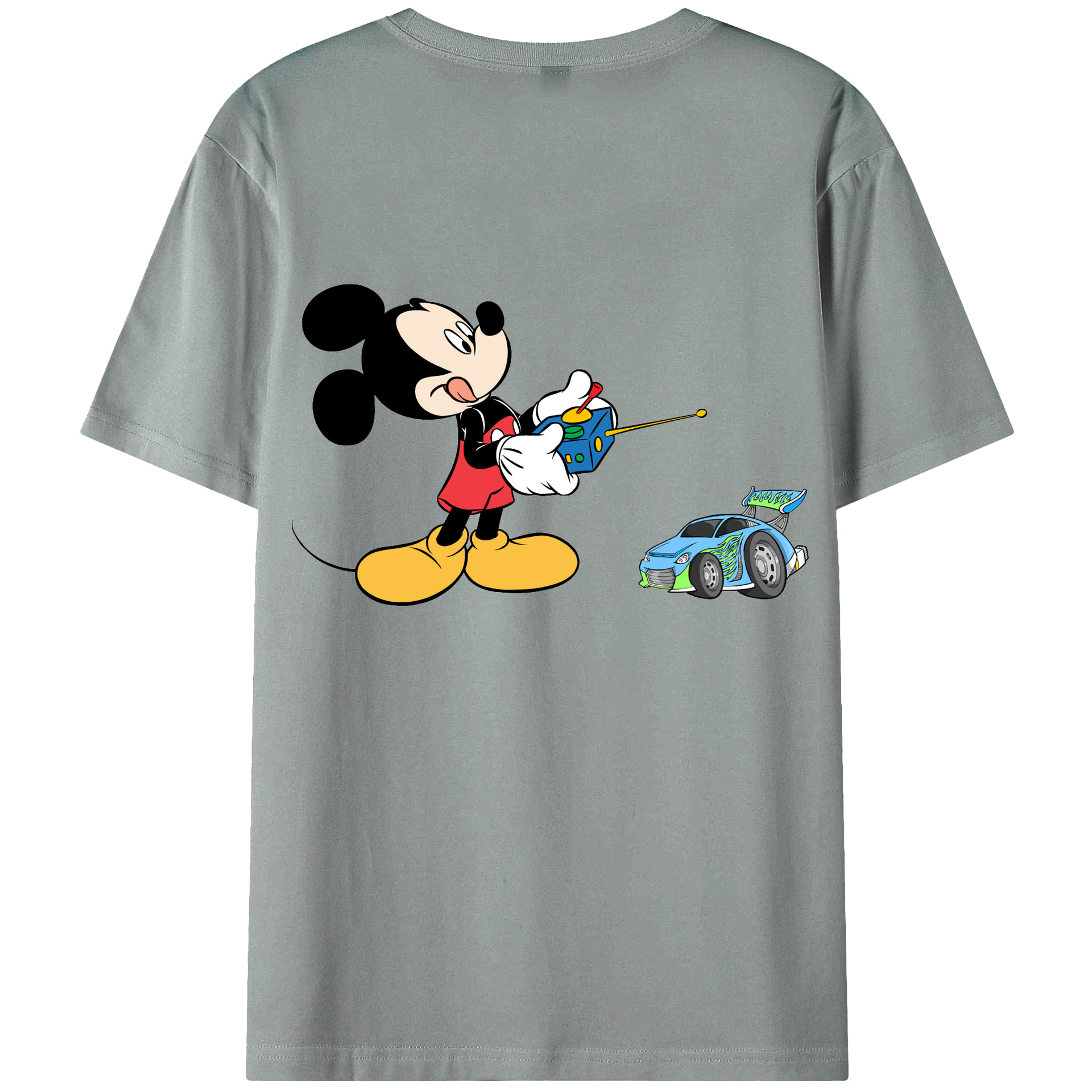 ミッキーマウス Mickey Mouse 綿100％ メンズ半袖Tシャツ（バックプリント） 通気性